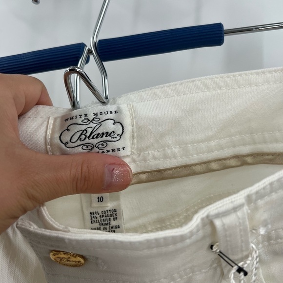 Blanc White Boot Leg Denim Silver/Gold Studs & Stones Ladies 10 NEW - Picture 3 of 14